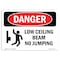 Signmission OSHA Danger Sign, Low Ceiling Beam No Jumping, 5in X 3.5in Decal, 3.5" W, 5" L, Landscape OS-DS-D-35-L-2473 - alternate 1